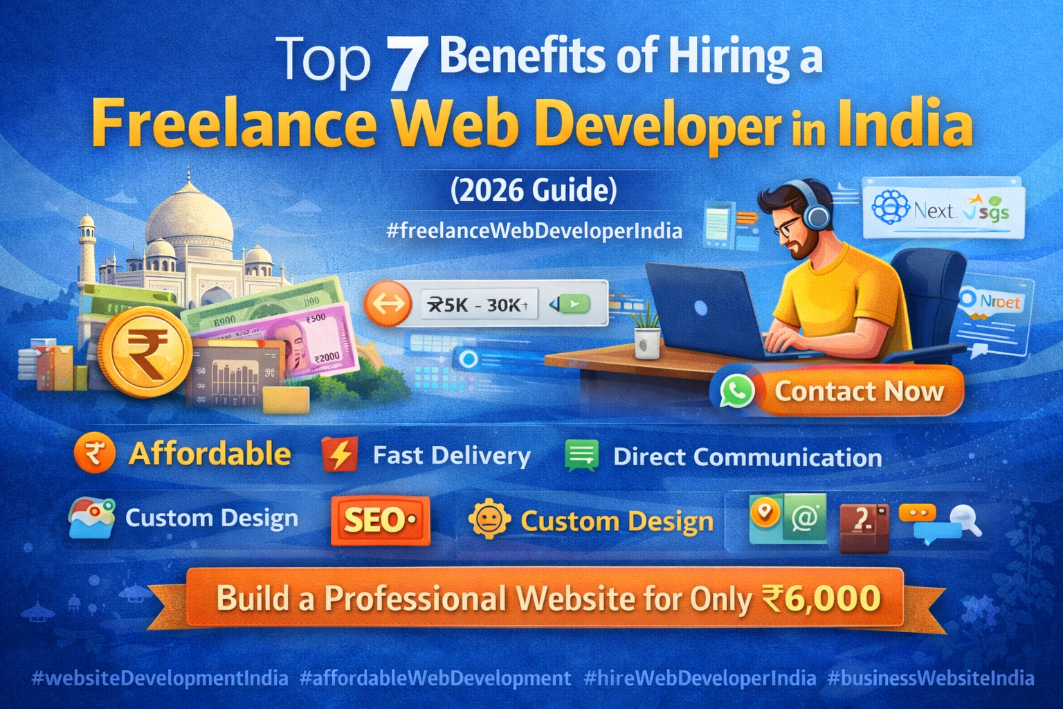 Top 7 Benefits of Hiring a Freelance Web Developer in India (2026 Guide)
